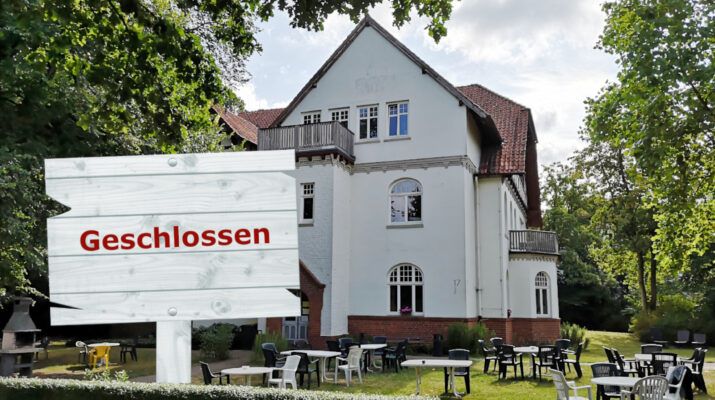 Gesellschaftshaus Bremen Ost mit geschlossen Schild